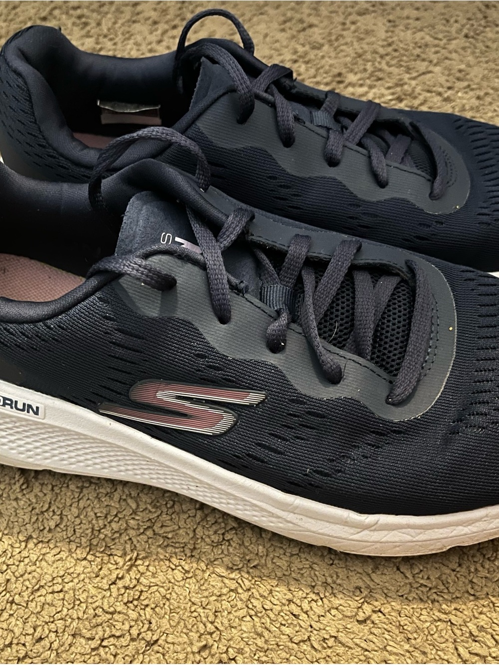 Skechers Navy and White Ladies Athletic Lace-Up Sneakers